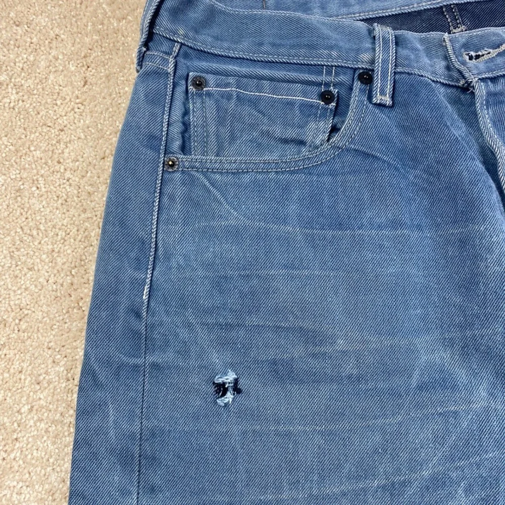 Levis 501 Original Straight Fit Blue Jeans Mens 36x34 Button Fly Denim Pants